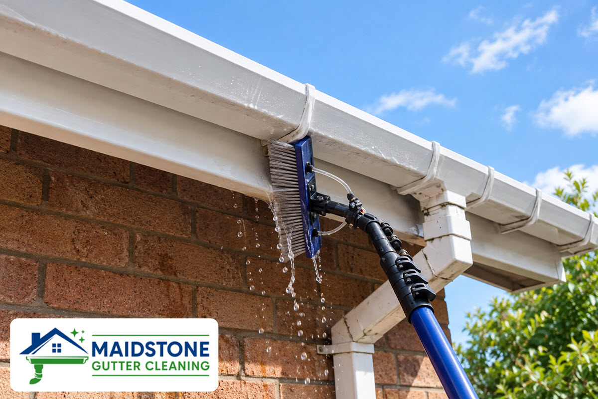 gutter cleaning in progress with downpipe to do branded gutter cleaning in progress with downpipe to do branded